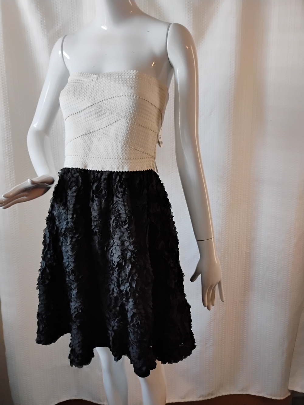 Marshalls Strapless Black and White A-Line Dress